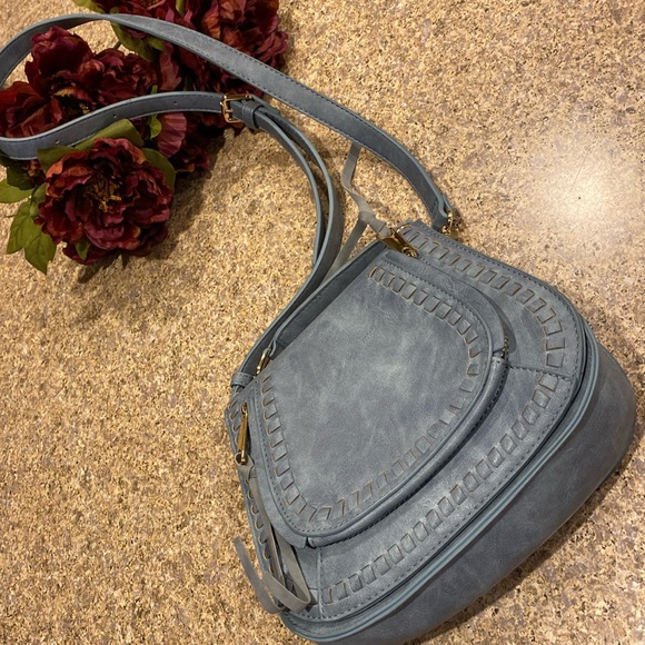 Urban Expressions Handbags - Urban Expressions Vegan Faux Leather Blue Purse Bag Detachable Crossbody Strap